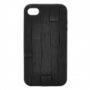 Wood Silicone Case for iPhone 4/4S - Black 